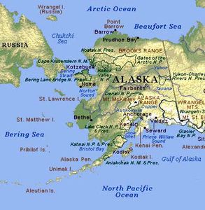Landakort af Alaska